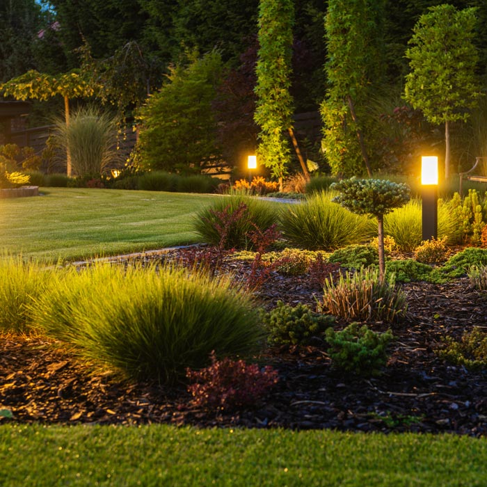 landscaping lighting at night