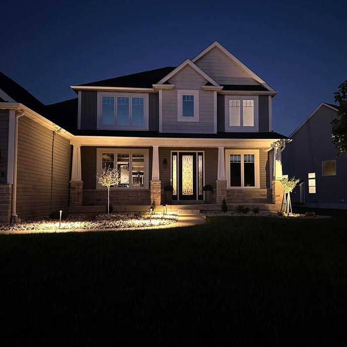 house illuminated at night